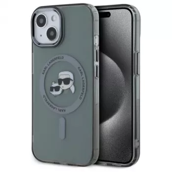 Karl Lagerfeld KLHMP15SHLSKCK puzdro IML Metal Karl & Choupette Head MagSafe pre Apple iPhone 15 6,1