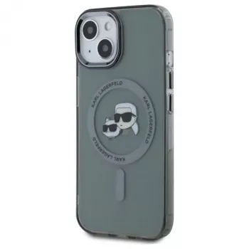 Karl Lagerfeld KLHMP15SHLSKCK puzdro IML Metal Karl & Choupette Head MagSafe pre Apple iPhone 15 6,1