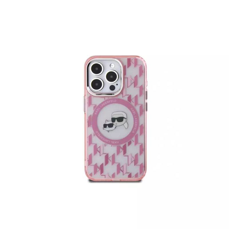 Karl Lagerfeld KLHMP15XHMCKMHP iPhone 15 Pro Max 6,7 inch ružové puzdro IML Monogram Karl & Choupette Head MagSafe