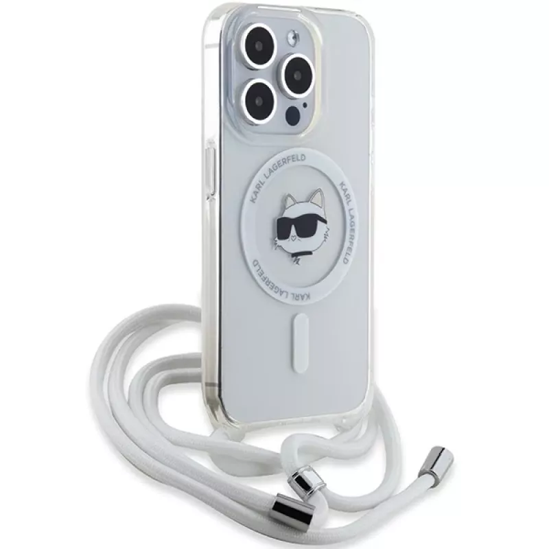 Karl Lagerfeld KLHMP15XHCCHNT puzdro pre iPhone 15 Pro Max 6,7 inch priehľadné IML Choupette Head & Cord Magsafe