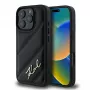 Karl Lagerfeld Quilted Signature pevné puzdro pre iPhone 16 Pro, čierna
