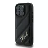 Karl Lagerfeld Quilted Signature pevné puzdro pre iPhone 16 Pro, čierna