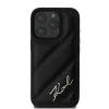 Karl Lagerfeld Quilted Signature pevné puzdro pre iPhone 16 Pro, čierna
