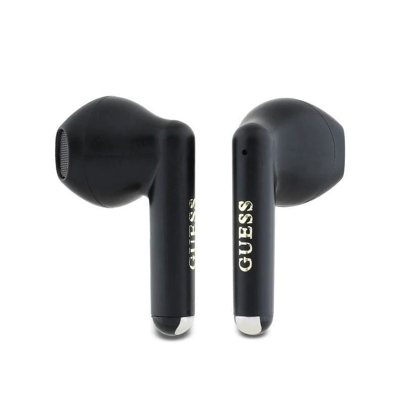 Guess GUTWSJ14ESGKTWS True Wireless Bluetooth 5.3 in-ear slúchadlá s nabíjacím puzdrom, čierna, Classic Logo Print