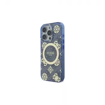 Guess GUHMP16LH4PYEEB iPhone 16 Pro 6,3 inch modré puzdro IML Peony On 4G Background MagSafe