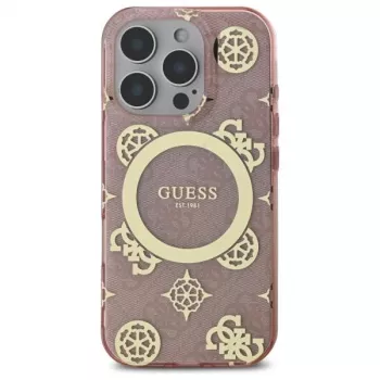 Guess GUHMP16LH4PYEEP iPhone 16 Pro 6,3 palca puzdro Pink Hardcase IML Peony On 4G Background MagSafe