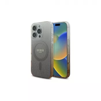 Guess IML Glitter Gradient MagSafe puzdro pre Apple iPhone 16 Pro (hnedá)