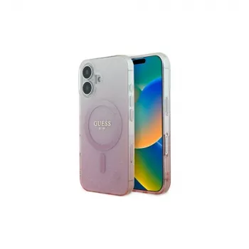 Guess IML Glitter Gradient MagSafe puzdro pre iPhone 16 (pink)