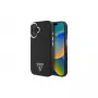 Guess GUHMP16SPGTSPSK iPhone 16 čierne puzdro Grained Triangle MagSafe