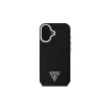 Guess GUHMP16SPGTSPSK iPhone 16 čierne puzdro Grained Triangle MagSafe