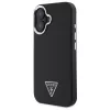 Guess Grained Triangle MagSafe pevné puzdro pre Apple iPhone 16 Plus – čierna