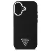 Guess Grained Triangle MagSafe pevné puzdro pre Apple iPhone 16 Plus – čierna