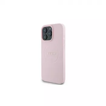 Guess Grained Ring pevné puzdro pre Apple iPhone 15 Pro Max 6,7 palca pink MagSafe
