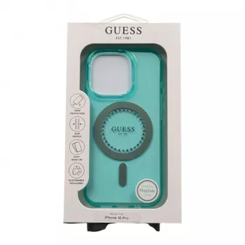 Guess GUHMP16LPFTDTEN iPhone 16 Pro 6,3 palca puzdro IML Rhinestones MagSafe zelená