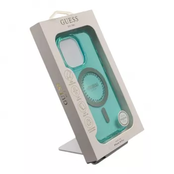 Guess GUHMP16LPFTDTEN iPhone 16 Pro 6,3 palca puzdro IML Rhinestones MagSafe zelená