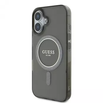 Guess GUHMP16MHFGEREK iPhone 16 Plus 6,7 čierne puzdro IML Glitter Circle MagSafe