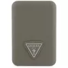 GUESS Grained Triangle bezdrôtová power banka 5000mAh 15W USB-C MagSafe hnedá