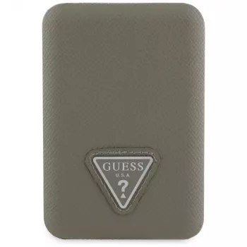 GUESS Grained Triangle bezdrôtová power banka 5000mAh 15W USB-C MagSafe hnedá