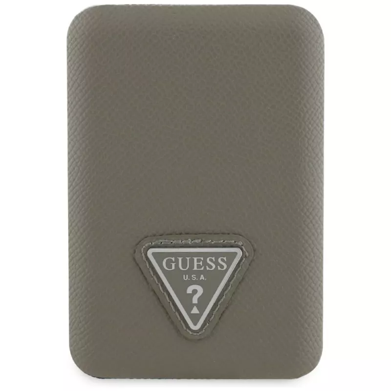 GUESS Grained Triangle bezdrôtová power banka 5000mAh 15W USB-C MagSafe hnedá