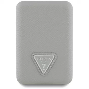 GUESS Grained Triangle bezdrôtová power banka 5000mAh 15W USB-C MagSafe béžová