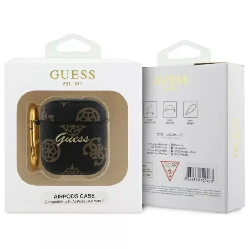 Guess GUA2PG4GPK kryt AirPods 1/2 čierny 4G Hook