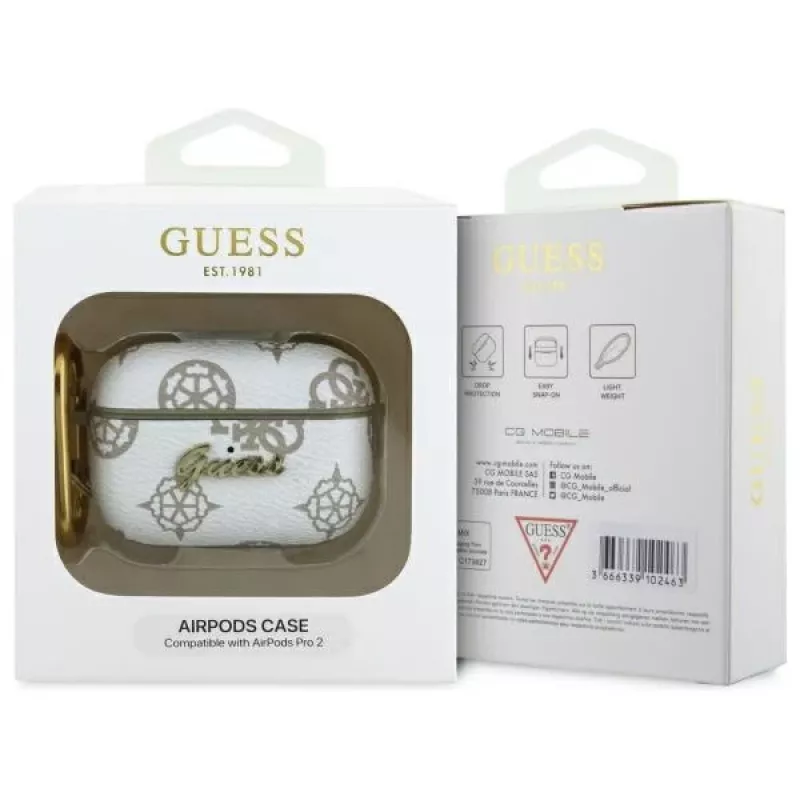 Guess GUAP2PG4GPH kryt AirPods Pro 2 (2022/2023) biely 4G Hook