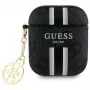 Guess GUA2P4RPSK kryt AirPods 1/2 čierny 4G Printed Stripes Charm