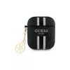 Guess GUA2P4RPSK kryt AirPods 1/2 čierny 4G Printed Stripes Charm