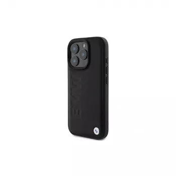 BMW Signature Collection pevné puzdro pre Apple iPhone 16 Pro Max 6,9 inch pravá koža čierne Hot Stamp MagSafe