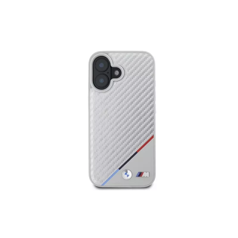 BMW M Carbon Tricolor Line pevné puzdro pre iPhone 16 6,1