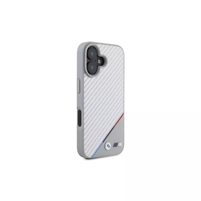BMW M Carbon Tricolor Line pevné puzdro pre iPhone 16 6,1