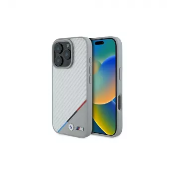 BMW M Carbon Tricolor Line pevné puzdro pre iPhone 16 Pro 6,3