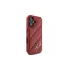 Karl Lagerfeld Quilted Signature puzdro pre iPhone 16, červené