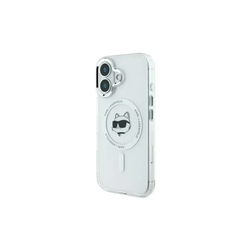 Karl Lagerfeld KLHMP16MHLSCHH pevné puzdro IML Metal Choupette Head MagSafe pre iPhone 16 Plus 6.7 biele