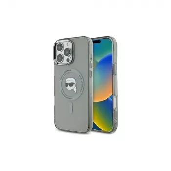 Karl Lagerfeld KLHMP16LHLSKIK pevné puzdro IML Metal Karl Head MagSafe pre Apple iPhone 16 Pro 6,3