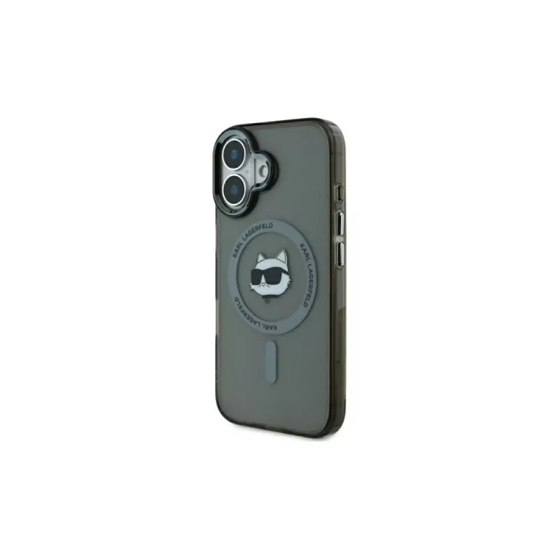 Karl Lagerfeld KLHMP16MHLSCHK iPhone Plus 6,7 čierne pevné puzdro IML Metal Choupette Head MagSafe