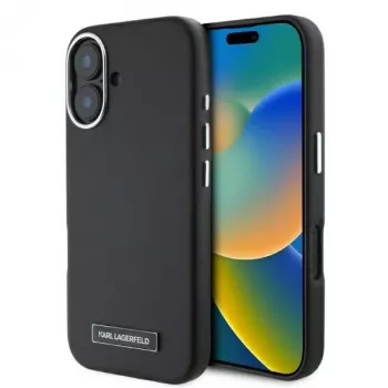 Karl Lagerfeld KLHMP16SPGMSRPK iPhone 16 6,1 palca čierne puzdro s kovovou platňou MagSafe
