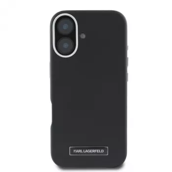 Karl Lagerfeld KLHMP16SPGMSRPK iPhone 16 6,1 palca čierne puzdro s kovovou platňou MagSafe