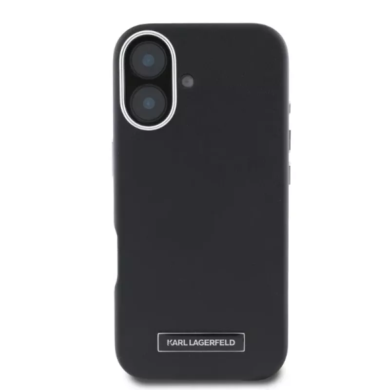 Karl Lagerfeld KLHMP16SPGMSRPK iPhone 16 6,1 palca čierne puzdro s kovovou platňou MagSafe