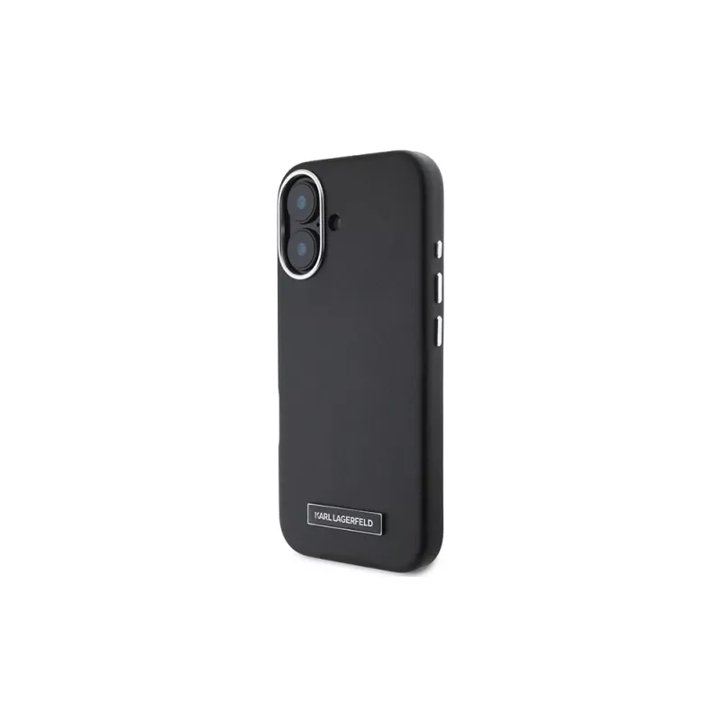 Karl Lagerfeld KLHMP16MPGMSRPK iPhone 16 Plus 6.7 puzdro s kovovou platňou, MagSafe – čierne