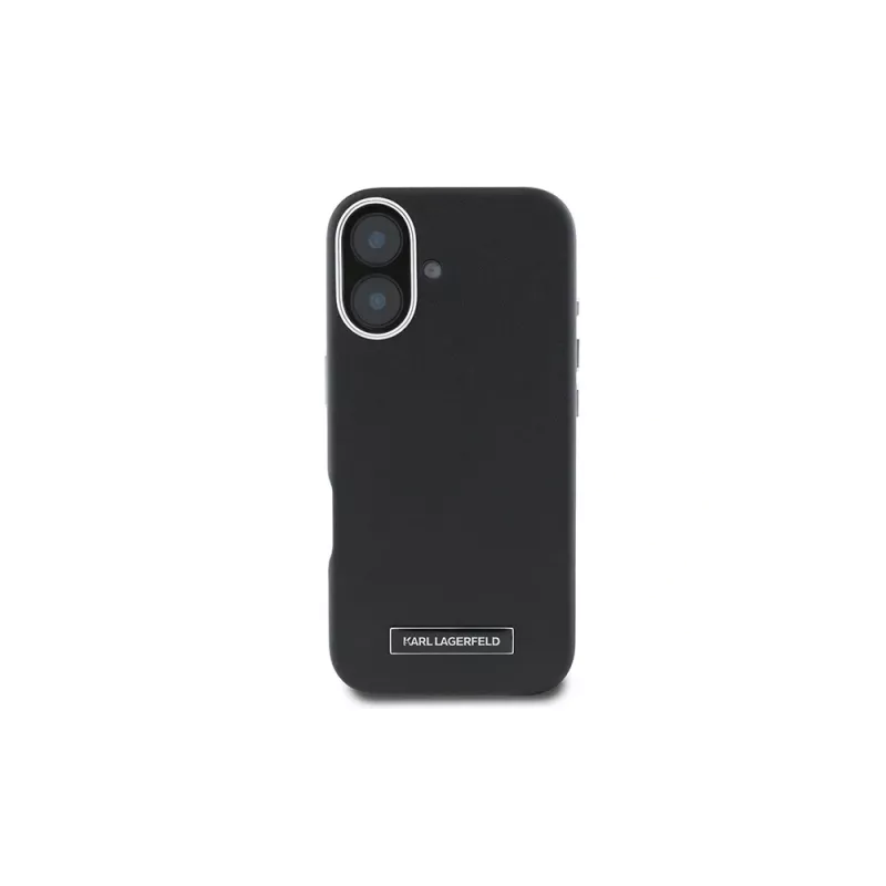 Karl Lagerfeld KLHMP16MPGMSRPK iPhone 16 Plus 6.7 puzdro s kovovou platňou, MagSafe – čierne