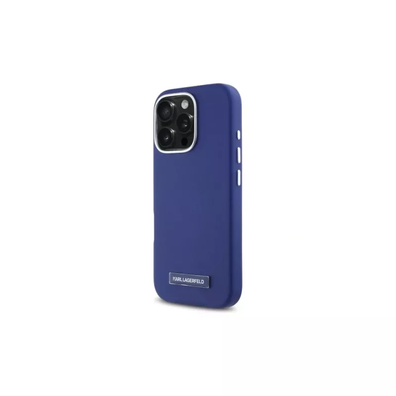 Karl Lagerfeld KLHMP16LPGMSRPB puzdro s kovovou platňou MagSafe pre iPhone 16 Pro 6.3 modré