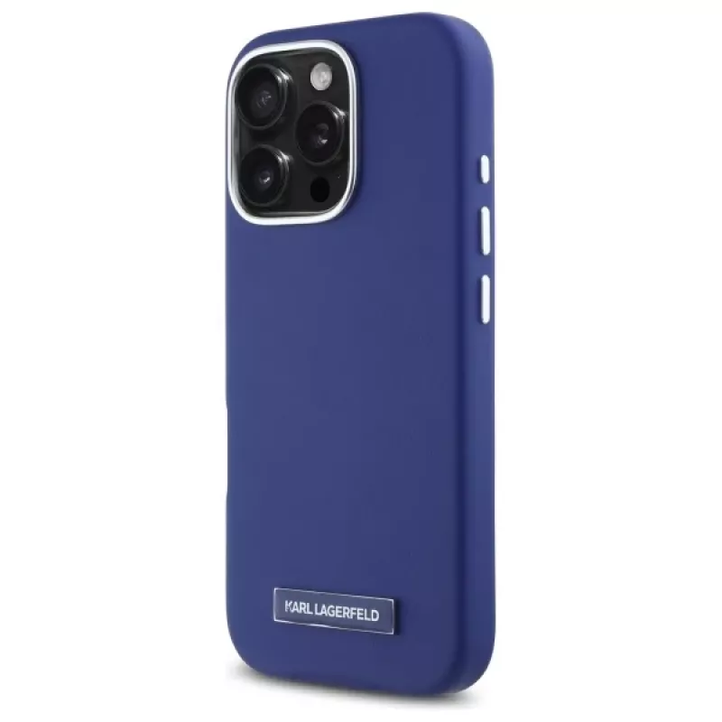 Karl Lagerfeld KLHMP16XPGMSRPB iPhone 16 Pro Max 6.9 modré puzdro FW kovová platňa MagSafe