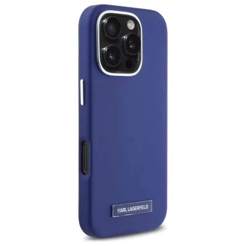 Karl Lagerfeld KLHMP16XPGMSRPB iPhone 16 Pro Max 6.9 modré puzdro FW kovová platňa MagSafe