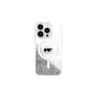 Karl Lagerfeld puzdro Liquid Glitter Karl Head MagSafe pre iPhone 16 Pro transparentné