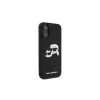 Karl Lagerfeld KLHMP16SSKCHPPLK iPhone 16 6.1 čierne silikónové puzdro Double Heads Print MagSafe