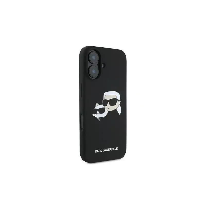 Karl Lagerfeld iPhone 16 Plus 6,7 palca čierne silikónové puzdro Double Heads Print MagSafe