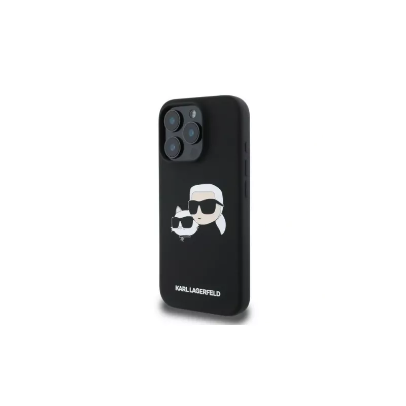 Karl Lagerfeld KLHMP16XSKCHPPLK iPhone 16 Pro Max 6,9 čierne silikónové puzdro Double Heads Print MagSafe