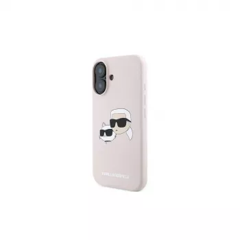 Karl Lagerfeld KLHMP16MSKCHPPLP iPhone 16 Plus 6,7 palca ružové silikónové puzdro s Double Heads Print a MagSafe