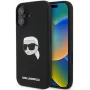 Karl Lagerfeld KLHMP16SSKHPPLK iPhone 16 6,1 čierne silikónové puzdro s Karl Head Print a MagSafe